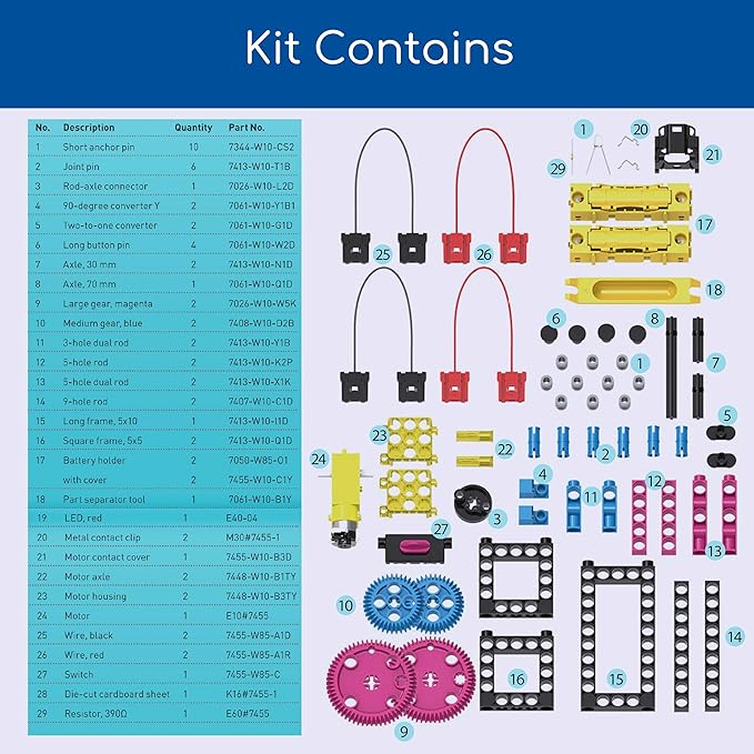 Thames & Kosmos Easy Electric Circuits STEM Kit | Essential Circuitry Set | 15 Experiments, 5 Motorized Models - Electricity, Current, Voltage, LEDs & More | Innovative, Easy-to-Use Building System