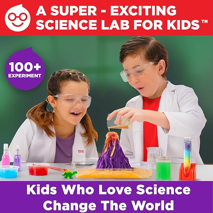Doctor Jupiter Super Science Kit for Kids Ages 8-9-10-11-12-13-14 | Birthday Gift Ideas for Boys & Girls 8+ Years Old | STEM Toy with 100+ Experiments & Geyser Tube | Learning & Educational Kits