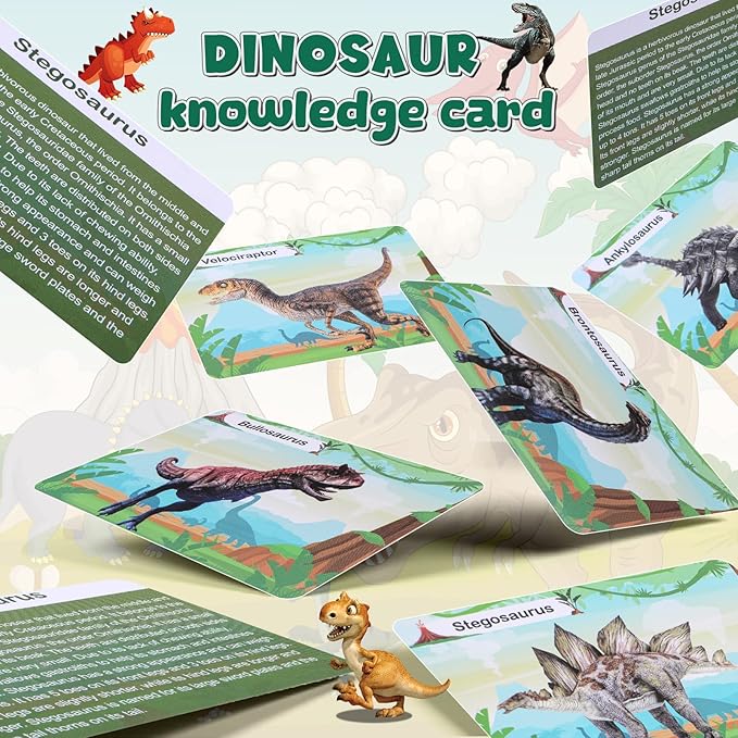 kolegend Dino Egg Dig Kit, 12 Pack Dinosaur Eggs Excavation Science with 1 Dinosaur Sound Book and 12 Dinosaur Cards, Easter Basket Stuffers Toys for 3 4 5 6 7 8 9 10 11 Year Old Boys Girl