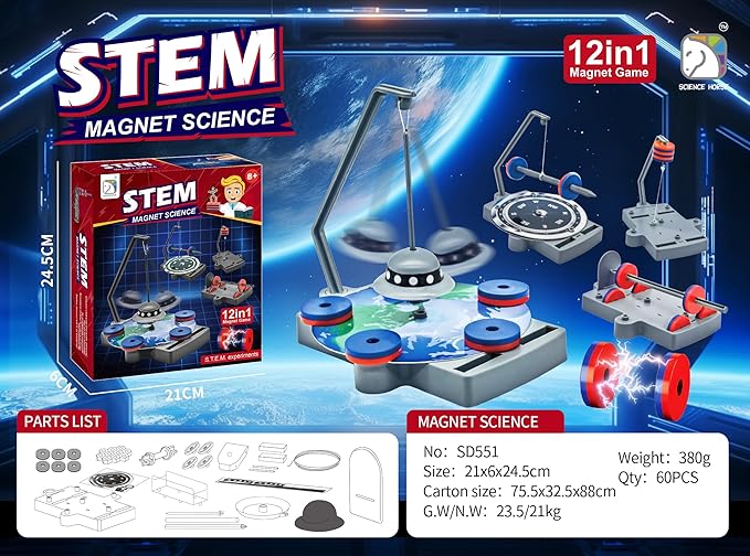 Magnetic Science Kit - Educational DIY for Kids 6+ Years, STEM Project Gifts for Boys and Girls