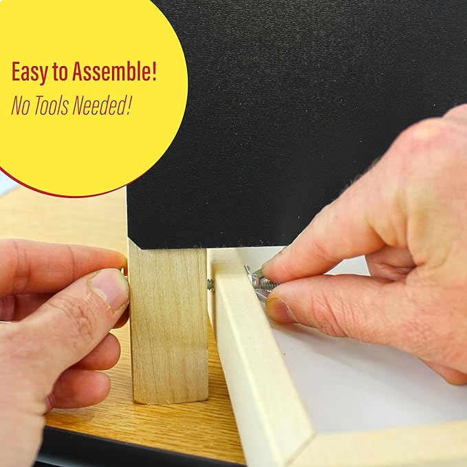 Flipside Products Tabletop Small Black Chalkboard/Dry Erase Easel, Group Activities, Easel for Kids, Double-Sided