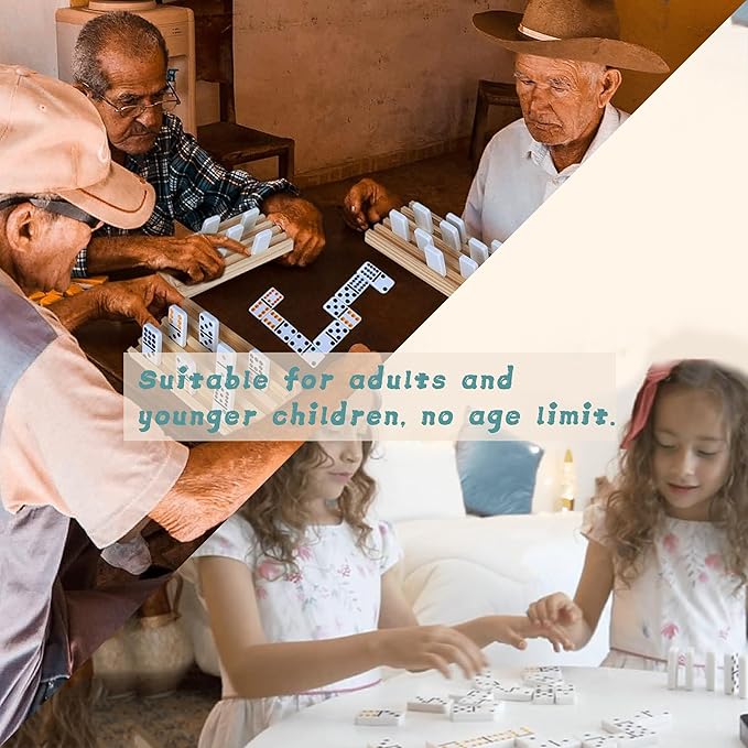 Dominoes Set for Adult, Double 15 Dominoes Set Double 15 Colored Dot Mexican Train Domino Set,Dominoes with Aluminum Case, 136 Tiles (2-10 Player)