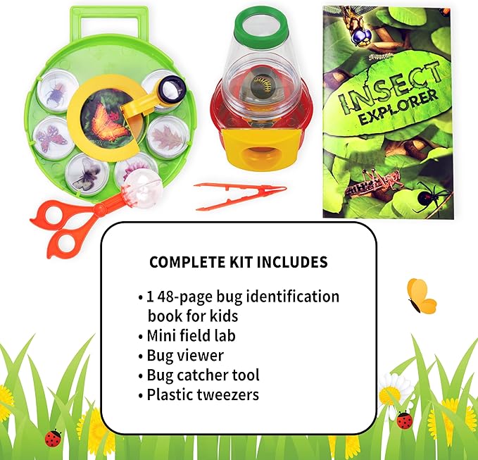 SpiceBox Bug Catcher Collection Kit for Kids STEM Learning Toys Educational Activities Science Nature Exploration, 4 Insect Experiment Projects