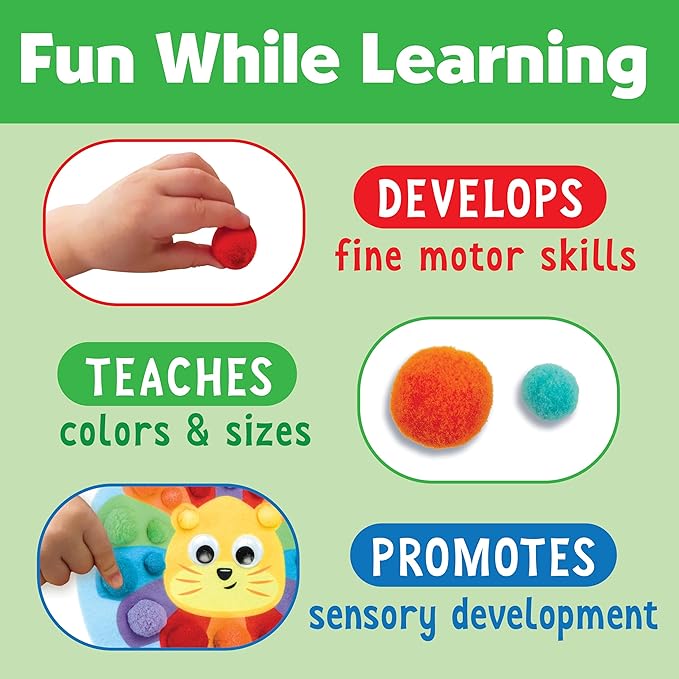 Creativity for Kids Pom Pom Pictures: Animals - Preschool Learning Activities, Sensory Toys for Toddlers, Toddler Arts and Crafts for Ages 3-5+