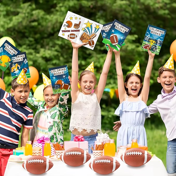 24Pcs Football Coloring Books Sport Theme DIY Color-in Pages Football Helmet Glove Trophy Drawing Booklet Party Favors Gifts Classroom Reward Home Art Activity Supplies for Kids Toddlers