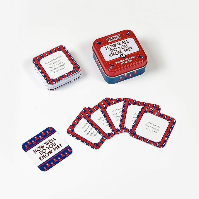 Chronicle Books After Dinner Amusements: How Well Do You Know Me?: 50 Questions for Family and Friends (Family Friendly Conversation Starter Card Game, Portable Camping and Holiday Games)