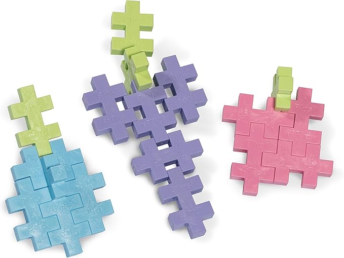 PLUS PLUS Big - Open Play Set - 100 Piece - Pastel Color Mix, Construction Building Stem/Steam Toy, Interlocking Large Puzzle Blocks for Toddlers and Preschool