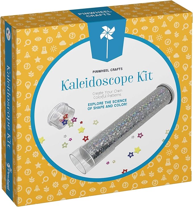 Pinwheel Crafts DIY Kaleidoscope Kit for Kids - Educational Science Art Craft Kit with Glowing Stars