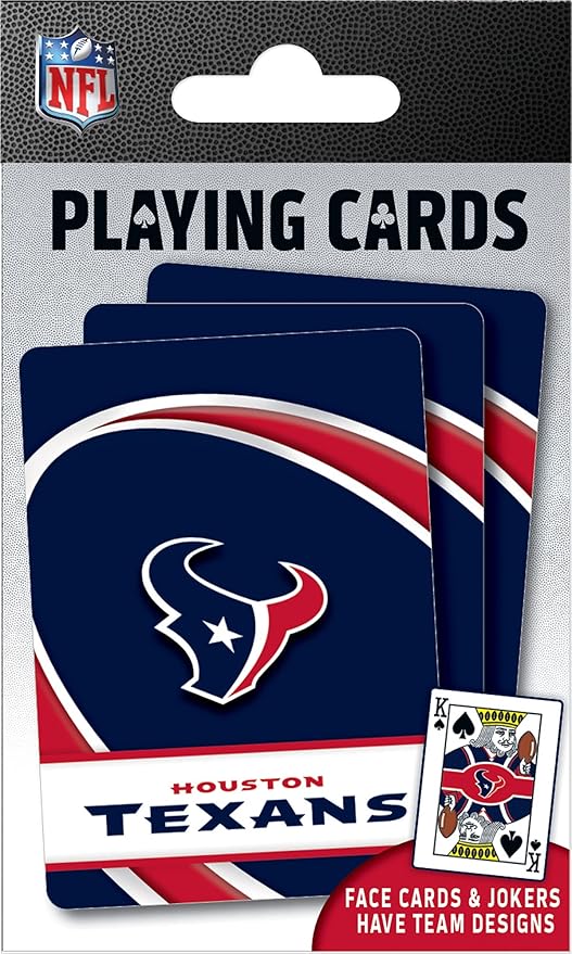 MasterPieces - NFL Playing Cards, Officially Licensed Houston Texans Football Deck, Family Games for Adults and Kids, Standard Index