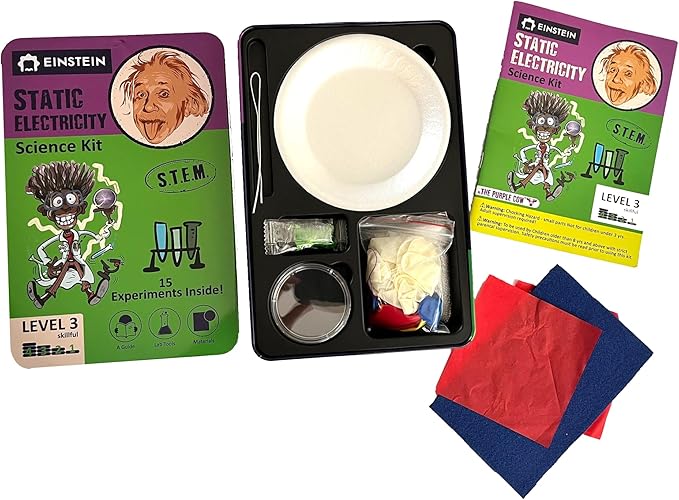 Einstein’s Static Electricity LAB Science Kit for Kids. STEM for Boys & Girls Aged 8 and Above. 15 Exciting Experiments Inside. Detailed Picture Guide Included