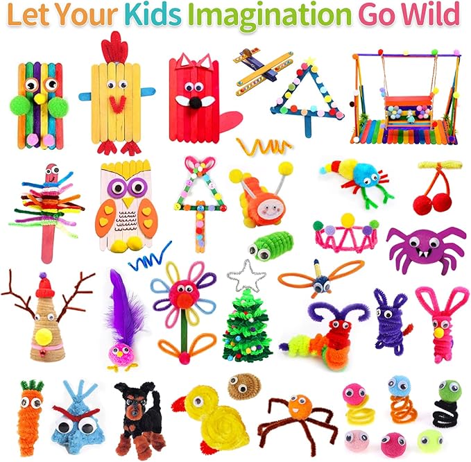 Itopstar 3000 Kids Arts and Crafts Supplies for Kids Ultimate Crafting Supply Set in Portable 3 Layered Plastic Art Box All in One for Craft Arts and Crafts for Kids Ages 8-12