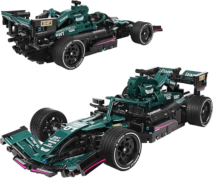 F1 Racing car technic Building Sets,Formula 1 Model Cars ,1:12 MOC Sports car Building Blocks,Collectible Kits for Kids 8+ and Adults (Green)(1089 Pieces Bricks)