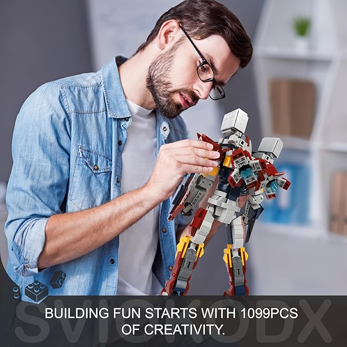 SVIOKODX Mecha Building Block Sets,Bladed Attacker Robot Model Kits for Adults,Cool Bricks Mech,Collectible Kits for Kids Boys 8+ (1099 PCS)