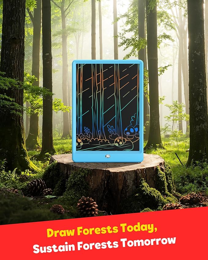 TEKFUN LCD Writing Tablet for Kids, 10-inch Coloring Drawing Pad, Mess Free Doodle Board, Christmas Gifts for Boys and Toddlers, Toys for 3 4 5 6 7 8 Year Old Girls(Blue) (Pack of 2)