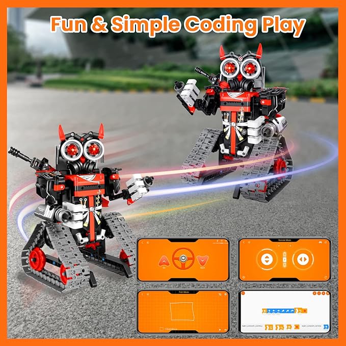 GILI Robot Building Remote Control Gift STEM Building Kit for Boys 8-12 - 3 in 1 Educational Toys for 6 7 8 9 10 11 12 + Year Old Boys Birthday Gifts for Kids - Tracked Racer Car Tank Robotics