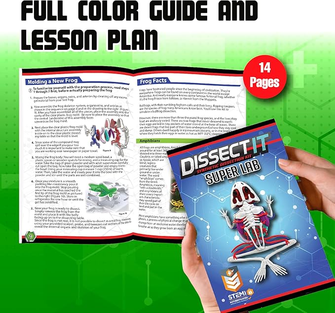 Dissect-It Kit for Kids 6 Plus, Simulated Synthetic Lab Dissection Toy | Frog Super Lab | Authenticated STEM Toys | Kids Learn Animal Science, Biology, and Anatomy