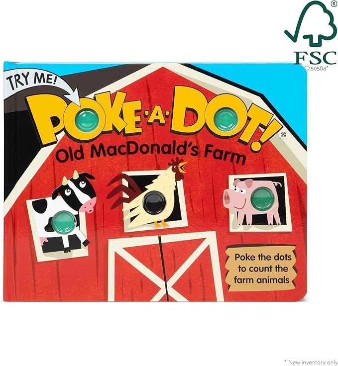 Melissa & Doug Children's Book - Poke-a-Dot: Old MacDonald’s Farm (Board Book with Buttons to Pop) - FSC Certified