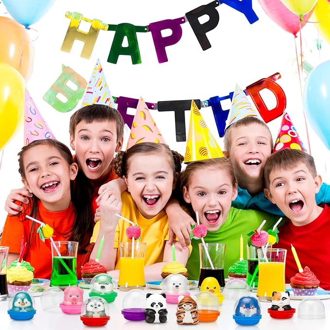 30 Packs Party Favors Slow Rising Animals with Capsules,Goodie Bag Stuffers,Birthday Gifts,Treasure Box Toys, Kids Classroom Prizes,Claw Machine Toys,Mini Animal Toys,Stress Relief Squishy Toys