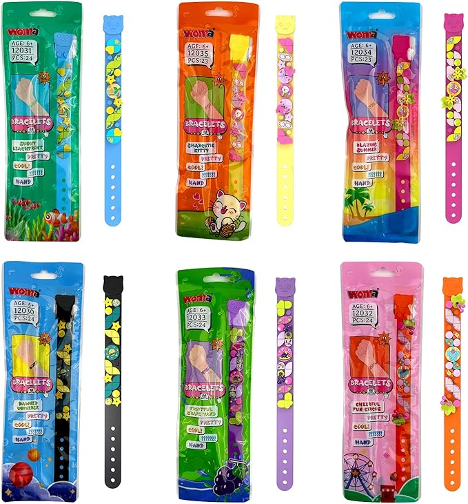 SIENON Dots Bracelets 6Pcs Kids Building Block Bracelets, DIY Creative Craft Project Bracelet Making Kit for Kids Friendship Bracelets, Dots Construction Toys for Boys Girls Birthday Christmas Party