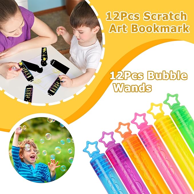 108PCS Race Car Party Favors Birthday Party Supplies includes Pull Back Car Finger Light Scratch Art Bookmark Slap Bracelet Race Car Themed Decorations Treasure Prize Box Toys for Boys Girls
