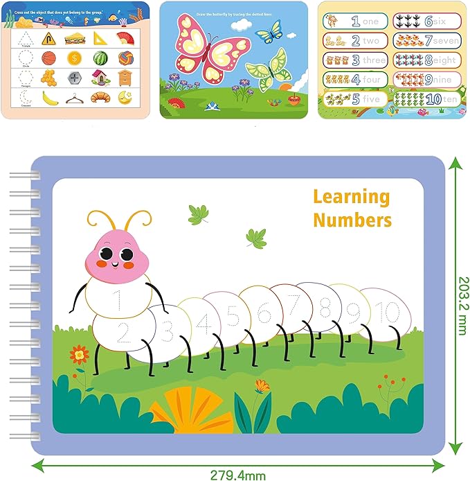 TIIANO Montessori Educational Toys for Toddlers - Preschool Learning Activities for 2-4 Year Olds, Dry Erase Marker Set with Kindergarten Workbooks, Preschool Classroom Must-Haves Recently