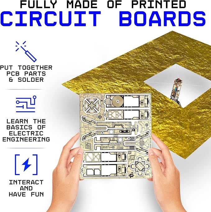 Space O DIY Engineering Kit - Near Earth Asteroid Scout Model Kit - NEA Scout Science Toy Kit - Educational STEM Kit, Electrical Engineering Kit - DIY Toy Gift for Adults, Teens, Kids 14+
