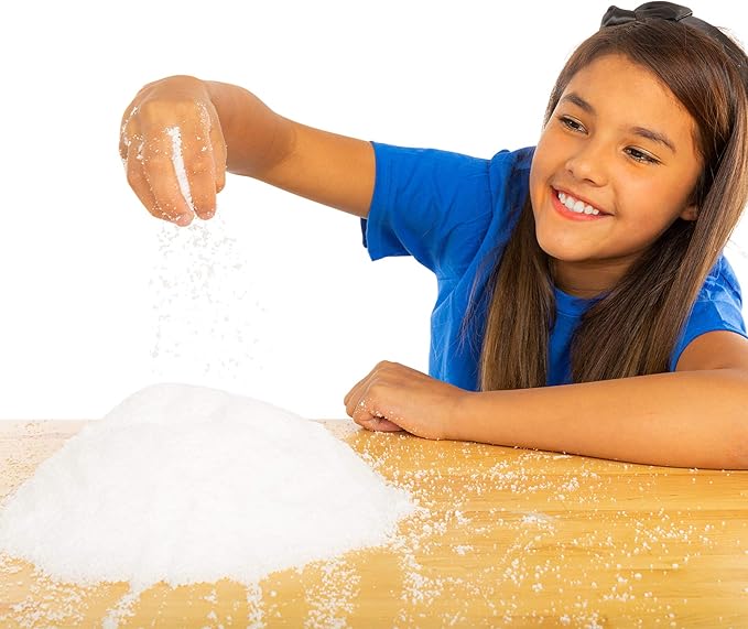 Steve Spangler Science Insta-Snow Powder Starter Kit, 2.6 oz Bag and Plastic Tank – Science Kits for Kids, Makes Realistic, Fluffy Snow in Seconds, Sensory Toys & STEM Activities for Classrooms/Home