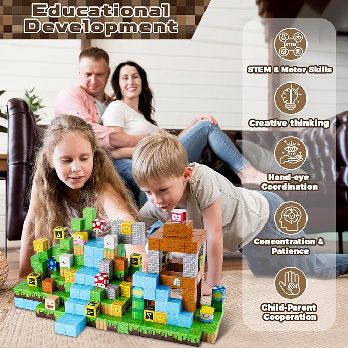 Magnetic Blocks-100PCS Magnetic Toy Set Magnetic Building Blocks, STEM Montessori Sensory Toys for Toddlers Kids Boys Girls Ages 3 4 5 6 7 8 9 10 Christmas Birthday Gifts Boys