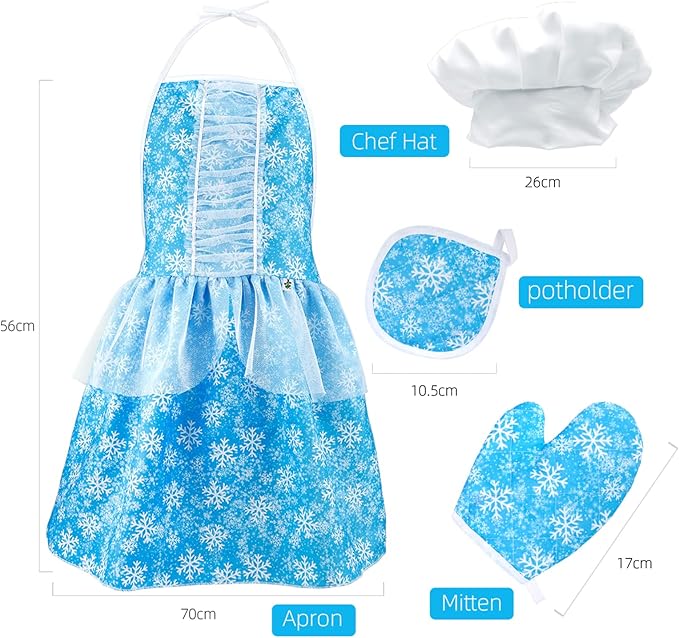 TOONRAIN Kids Cooking and Baking Set Chef Hat and Apron Dress Up Kitchen Costume Boys Girls Toys Birthday Christmas Gift