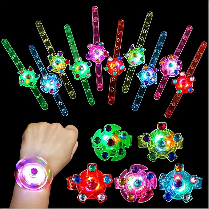 SCIONE LED Light Up Bracelets Party Favors for Kids 4-8 8-12, 48 Pack Goodie Bag Stuffers Classroom Prizes, Pinata Stuffers, Return Gifts for Kids Birthday Halloween Christmas Valentines Party Faovrs