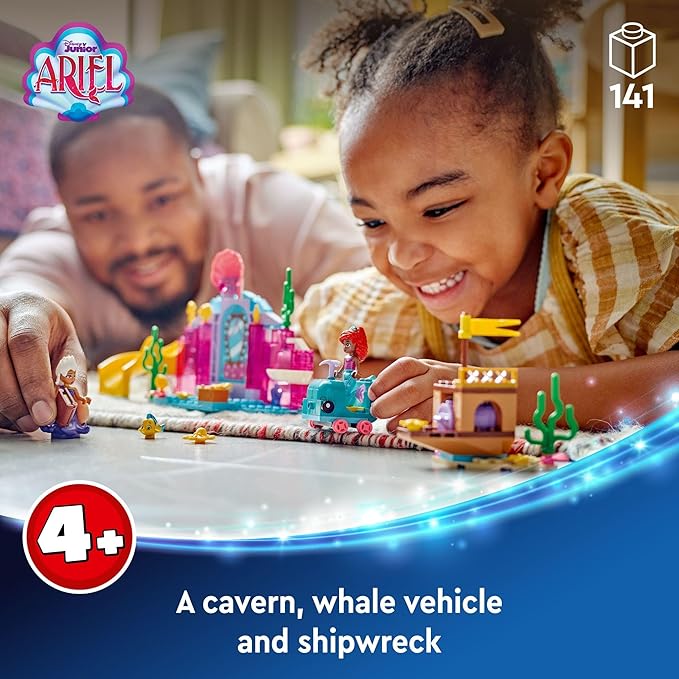 LEGO Disney Princess Ariel’s Crystal Cavern, Buildable Disney Toy Playset for Kids, Ariel Princess Mermaid Mini Doll and Fish Figure, Treasure Chest, Gift for Girls and Boys Ages 4 and Up, 43254