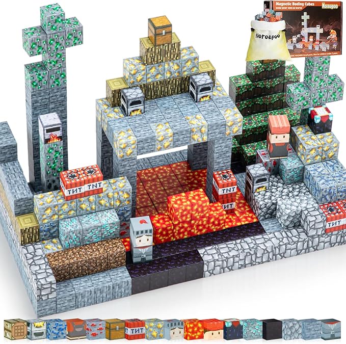 110Pcs Magnetic Blocks Craft World Set, Magnetic Blocks Le Building go Toys for Kids,STEM Sensory Toys for Toddlers Kids Christmas Birthday Gifts for 3+ Years Old Girls Boys