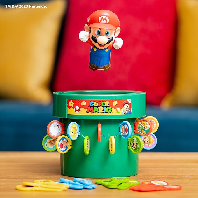 TOMY Pop Up Super Mario Kids Game - Super Mario Toys and Family Games for Game Night for Kids - Christmas Games and Ideas Board Games for Kids Ages 4 and Up