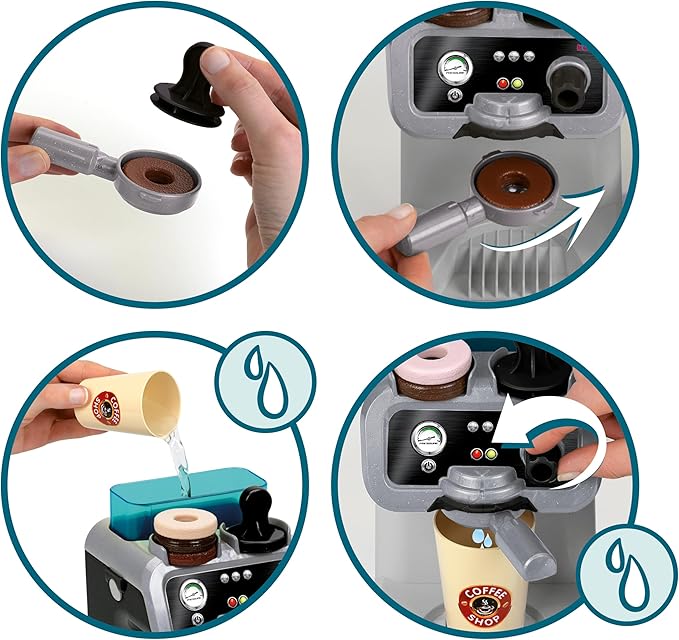 Klein: Barista Espresso Machine - Kitchen Appliance Toy, Coffee Making & Accessory Pretend Play Set, Realistic Water Flow Function, Kids Ages 3+