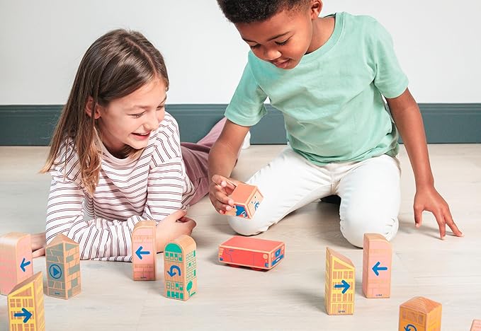 Cody Block Repeat Expansion Set, Educational Wooden Building Blocks and Car STEM Toys for Preschool Kids Ages 3+