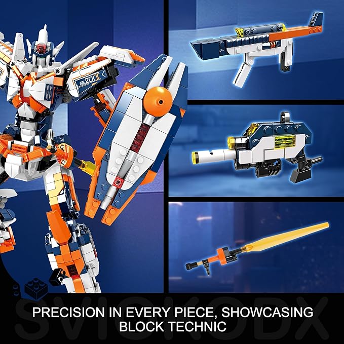 SVIOKODX Mecha Building Block Sets,Liberator of Firmaments Robot Model Kits for Adults,Cool Bricks Mech,Collectible Kits for Kids Boys 8+ (1451 PCS)