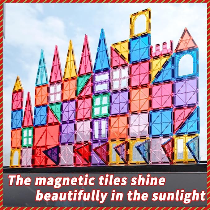 Magnetic Tiles Kids Toys for 3+ Year Old Boy and Girl Birthday Gifts, Magnet Building Blocks STEM Preschool Sensory Learning Montessori Autism Toys for Toddlers Kids Ages 3-5, 5-7, 4-8