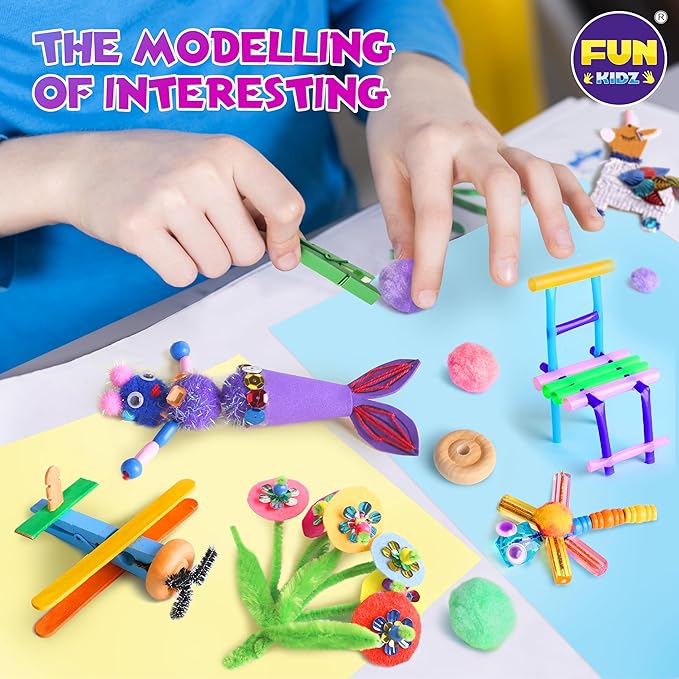 3 Layers Jumbo Arts and Crafts Supplies Warehouse, Biggest Chest Box 17.91Wx12.4L Includes 1600+ Giant Craft Materials Kit for Kids 6-12 Creative Toys Birthday Gift for Preschool Girls and Boys