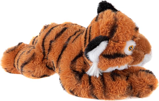 Wild Republic EcoKins Mini Tiger Stuffed Animal 8 inch, Eco Friendly Gifts for Kids, Plush Toy, Handcrafted Using 7 Recycled Plastic Water Bottles