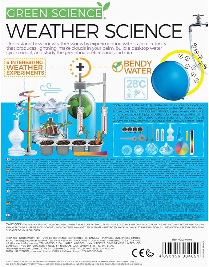 4M Toysmith: Green Science Kits Weather Science Kit, Exciting Activity to Help you Understand How our Weather Works, STEM, Mini Observatory, For Boys & Girls Ages 8 and up
