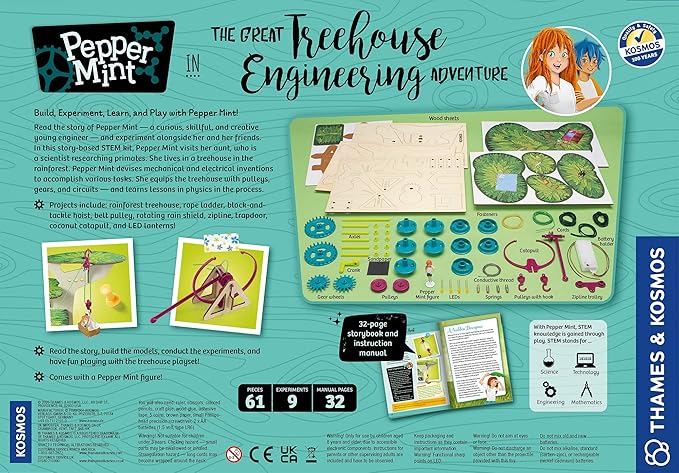 Thames & Kosmos 626020 Pepper Mint in The Great Treehouse Engineering Adventure Science Experiment Kit, Blue
