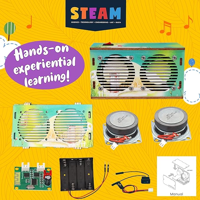 DIY Bluetooth Speaker Kit, Stem Projects for Kids Ages 8-12, Science Kits for Kids Age 12-14, STEM Kits for Kids Ages 10-12-14-16, Gifts for 9 10 11 12 13 14 15 16 Year Old Boys Teens (Green)