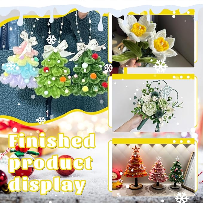 LOKUNN Pipe Cleaners, 200 Pcs Light Yellow Pipe Cleaners Craft Set, Solid Color Chenille Stems, DIY Arts and Crafts with Adhesive Eyes and Storage Box, Christmas Halloween Decoration Art Supplies