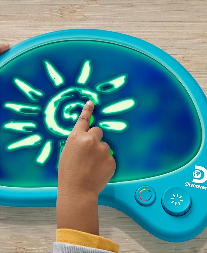 Discovery™ Mess-Free Glow Palette - Interactive Light-Up Art Pad with 12 Colors & Musical Play| Painting & Drawing Tablet| Travel Art Activity Kit| Arts & Crafts Toy for Kids Boys Girls Ages 4+