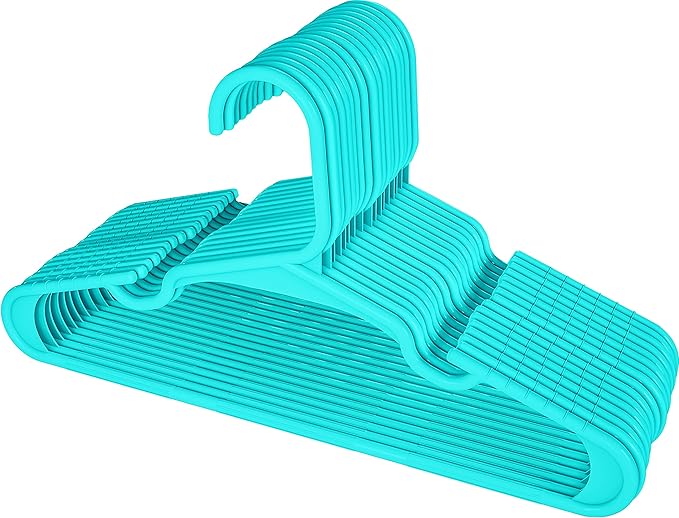 Utopia Home 20 Pack Kids Hangers - 11.5 Inch Plastic Baby Hangers for Closet - Childrens Hanger for Clothes & Infant Hanger for Closet - Ideal for Everyday Standard Use (Teal)