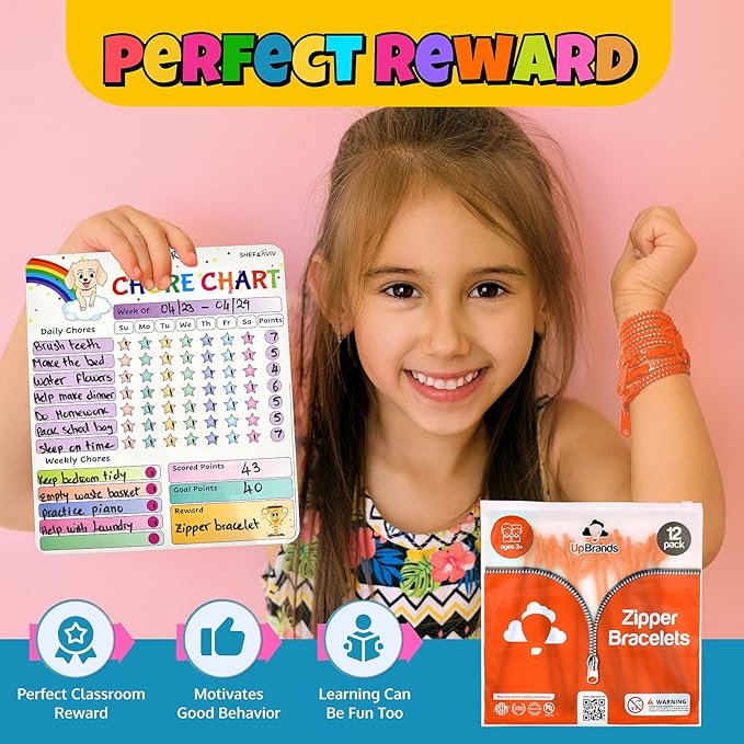 UpBrands 12-Pack Orange 7-Inch Zipper Bracelets – Spooky and Fun Fidget Party Favors for Halloween, Bulk Sensory Toys for Kids, and Festive Accessories for National Color Day