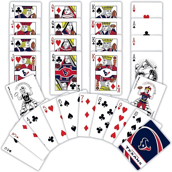 MasterPieces - NFL Playing Cards, Officially Licensed Houston Texans Football Deck, Family Games for Adults and Kids, Standard Index