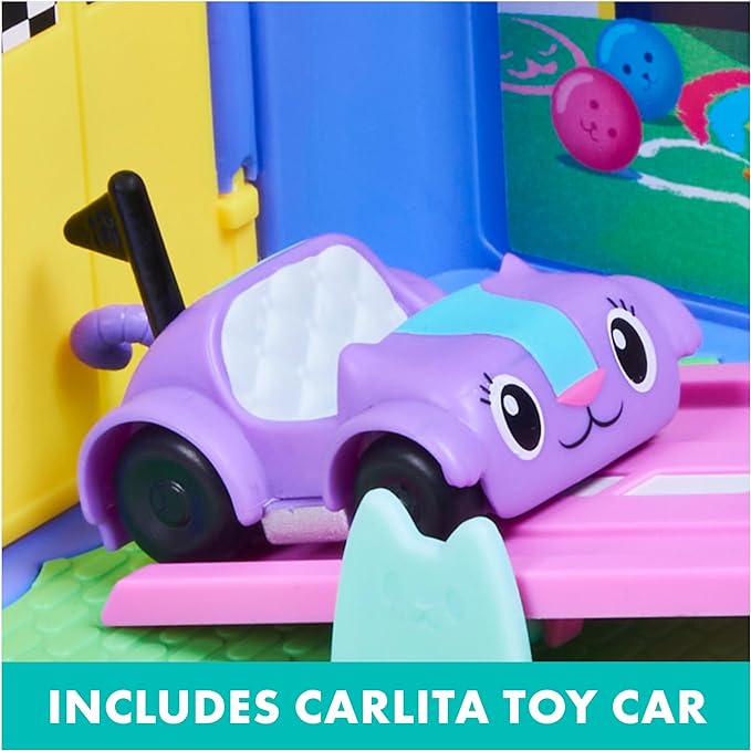 Gabby's Dollhouse, Carlita Purr-ific Play Room with Carlita Toy Car, Accessories, Furniture and Dollhouse Deliveries, Kids Toys for Ages 3 and up