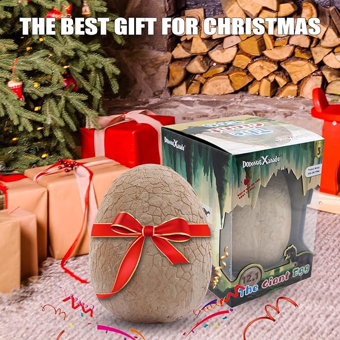 DoDoMagxanadu Dinosaur Egg Excavation Kit, Dinosaur Egg Toyss for Boys Discover Jumbo Egg, Gaint Egg, Dino Egg Dig Kit Science STEM Dinosaur Party Favors Easter Basket Stuffers Gifts for Boys & Girls