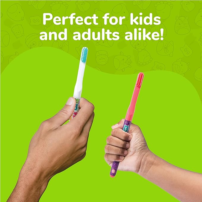 Brush Buddies Squishmallows Assorted Manual Toothbrushes, Soft Toothbrushes, Toothbrushes for Kids and Adults, 4PK